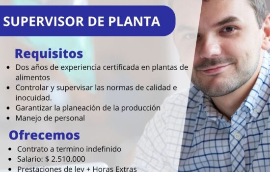 Nuestro Usuario Odagelato Requiere Supervisor de Planta Postúlate 👉