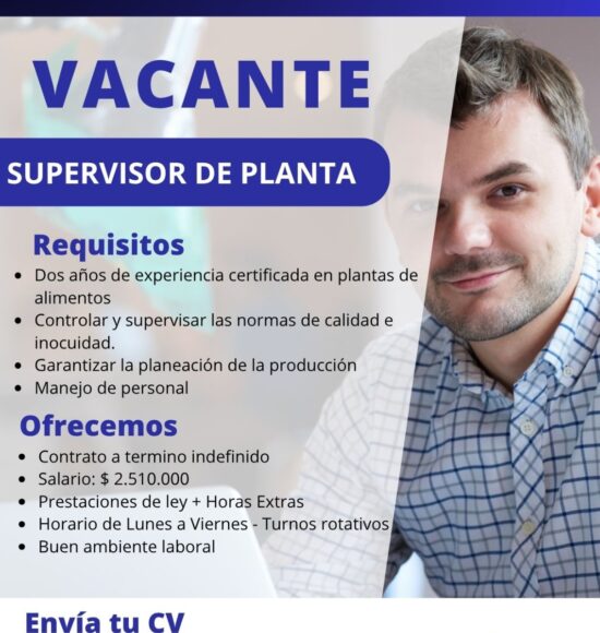 Nuestro Usuario Odagelato Requiere Supervisor de Planta Postúlate 👉